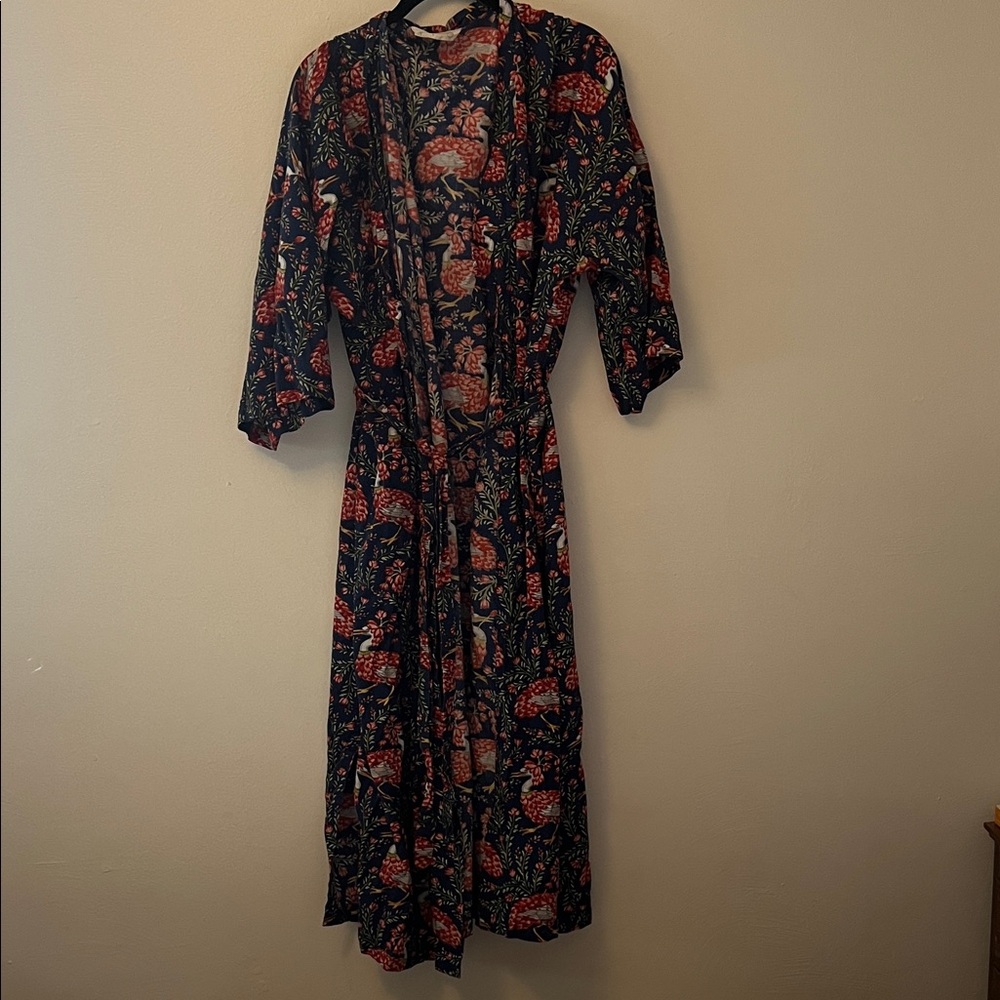Printfresh Blue Floral Robe